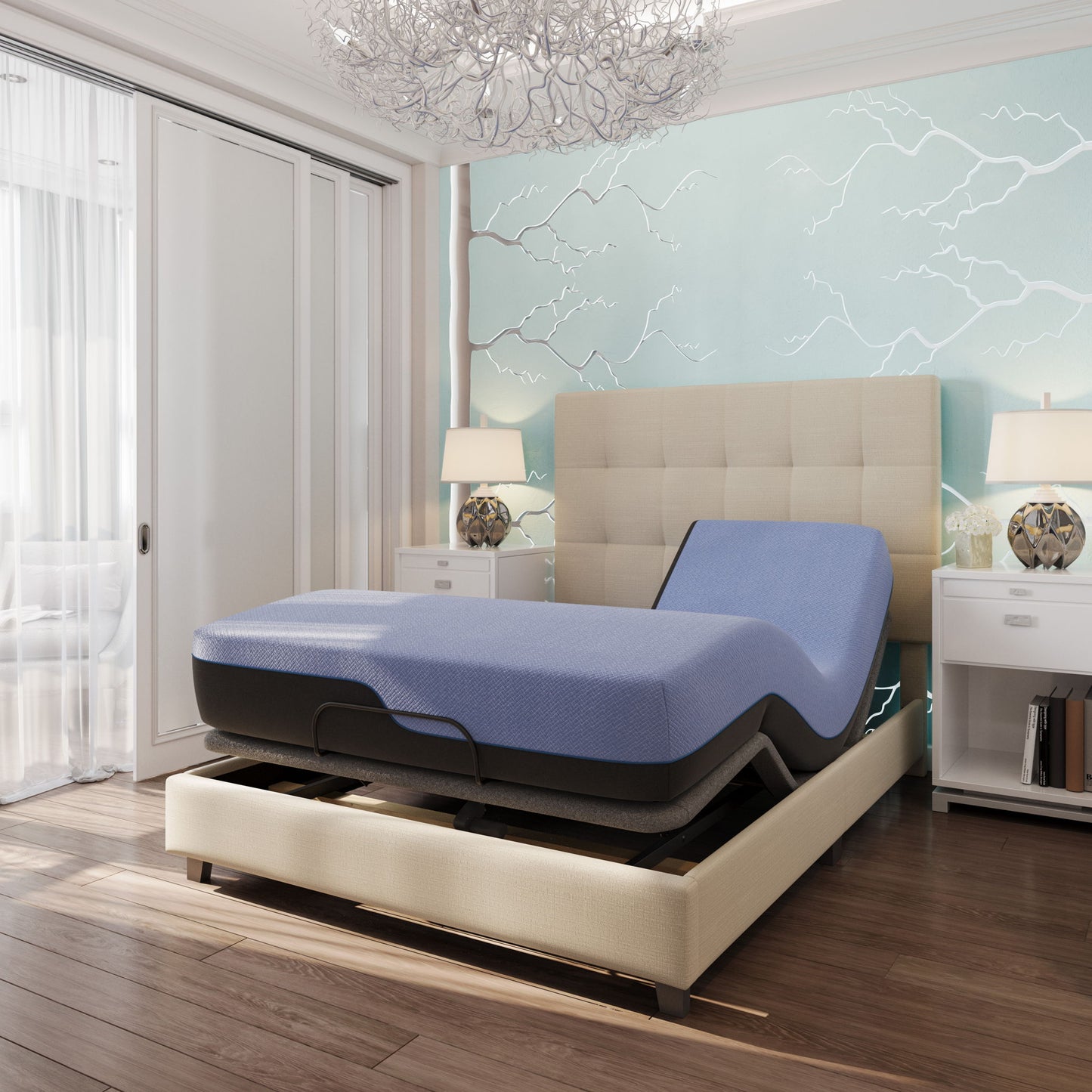 Refresh - 12" Flex Head Memory Foam Hybrid Mattress And Adjustable Base Bundle