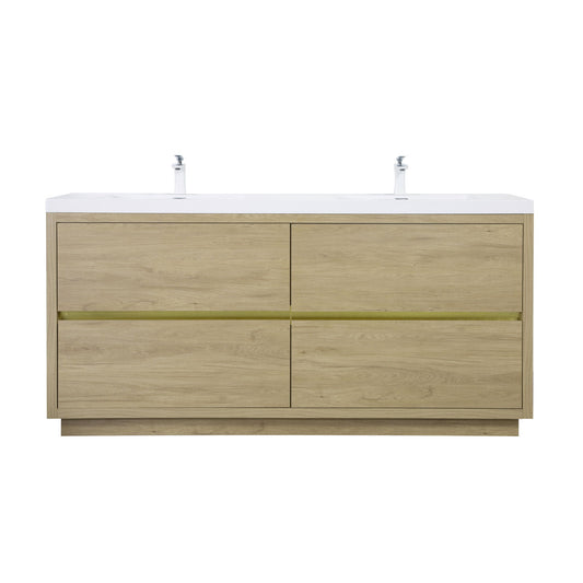 Bathin Freestanding Bathroom Vanity With Double Sinks, Bathroom Storage Vanity Cabinet With Stone Resin Countertop And Soft Close Drawers