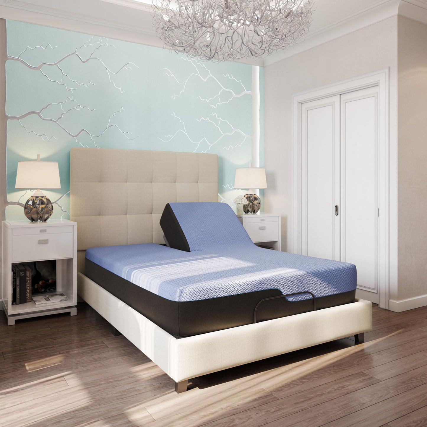 Refresh - 12" Flex Head Memory Foam Hybrid Mattress And Adjustable Base Bundle
