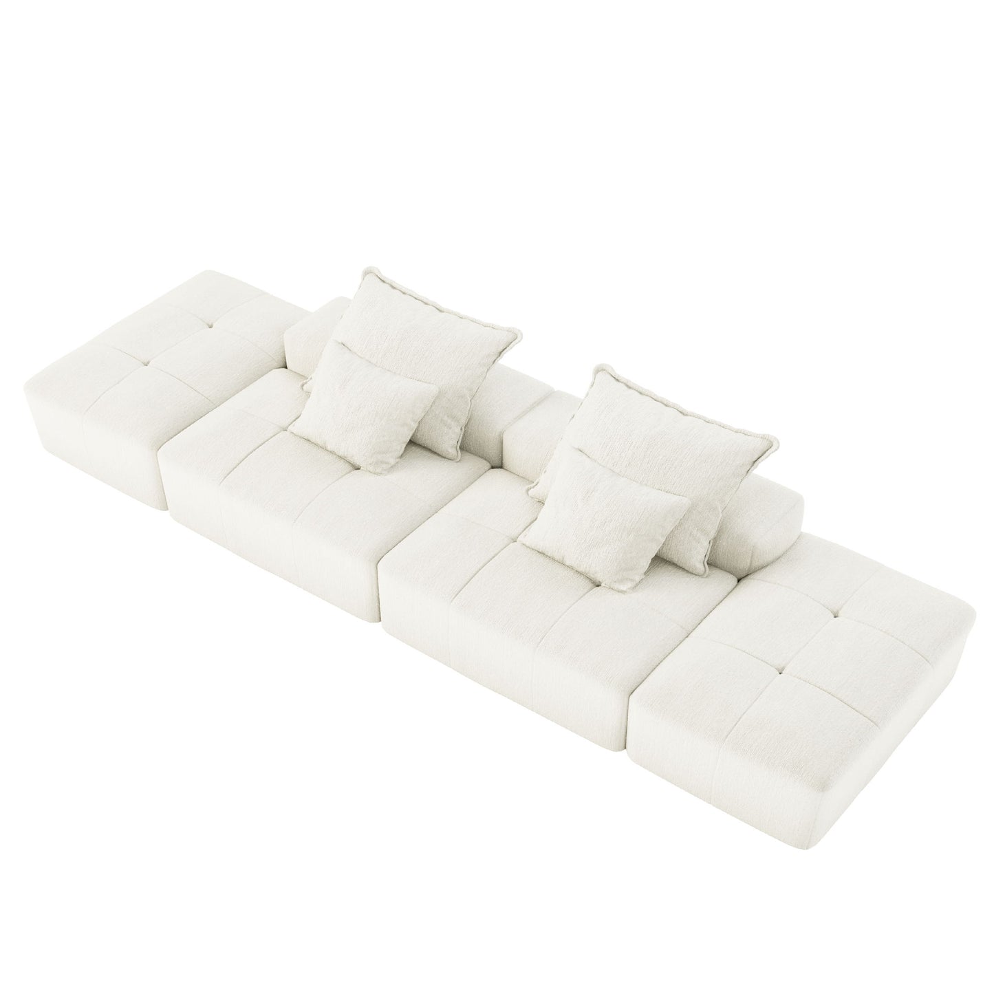 Modern Oversized Diy Combination Modular Sectional Sofa With Pillows