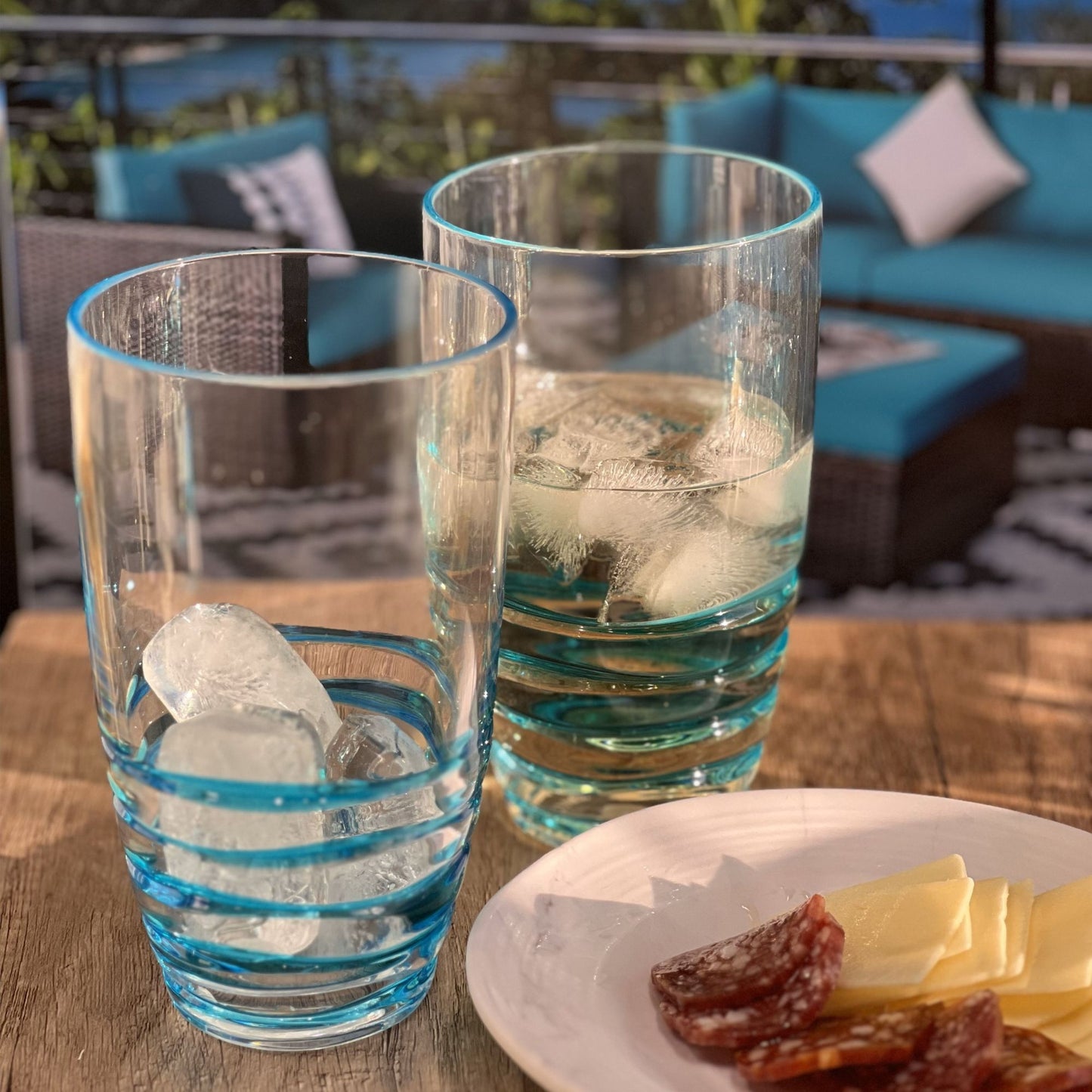 Leading Ware Swirl Acrylic Glasses Drinking (Set of 4)