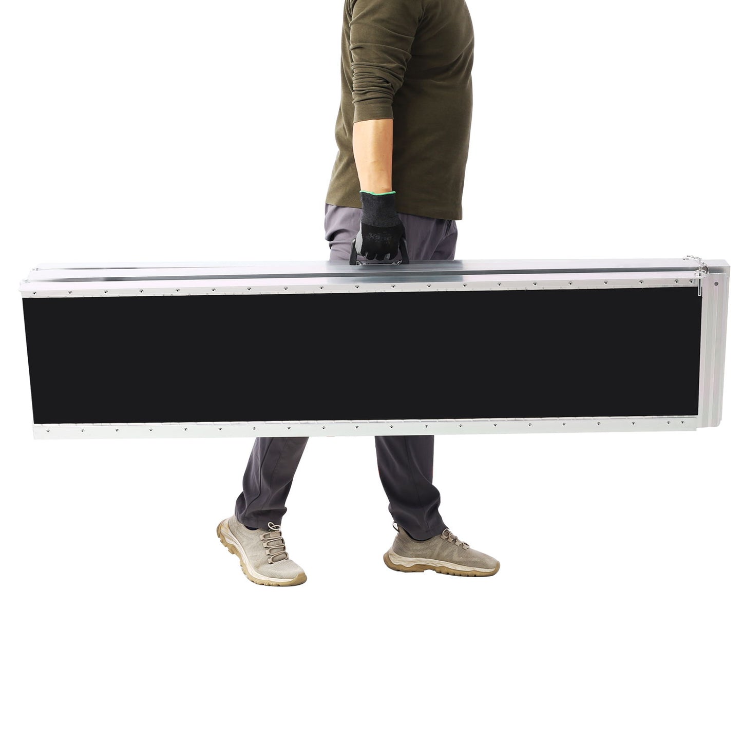 Portable And Foldable Wheelchair Ramp With Non Skid Surface