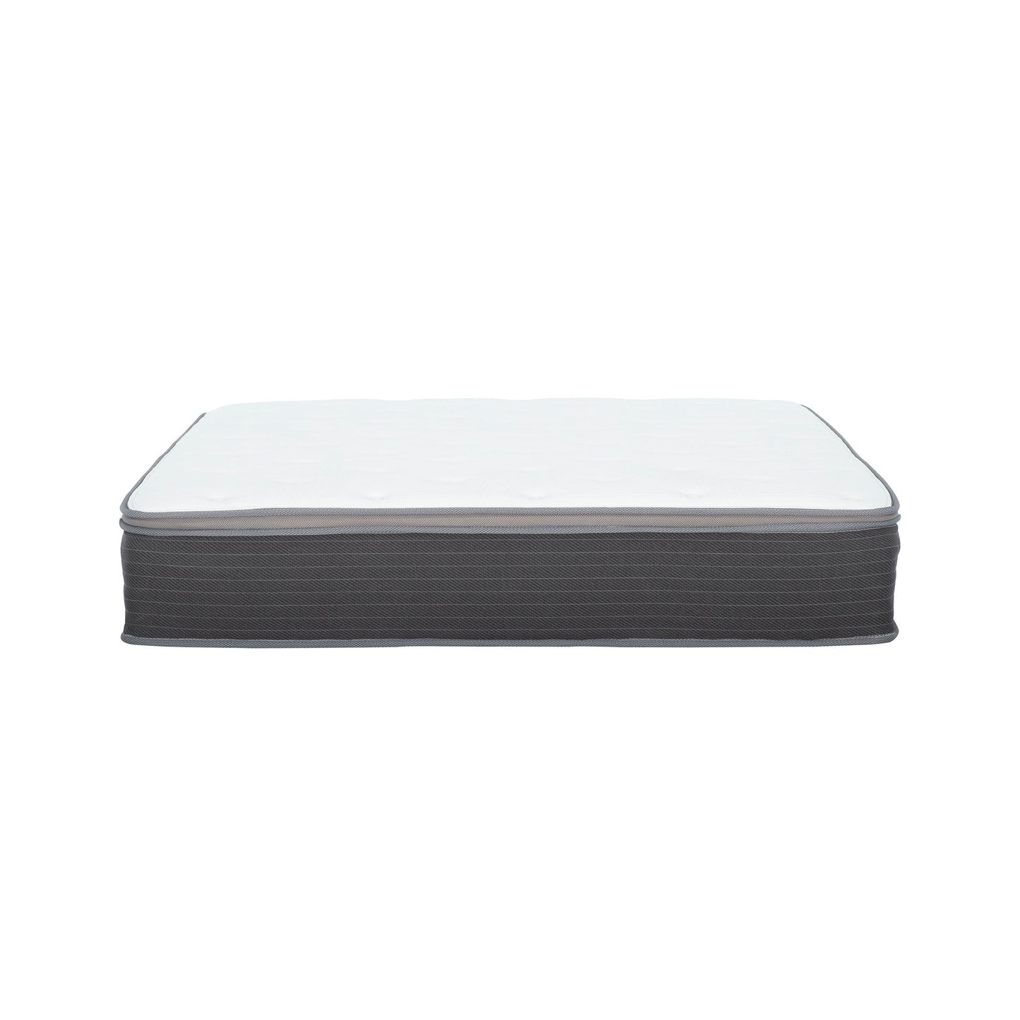 10" Full Size Hybrid Mattress In A Box, Gel Memory Foam Mattress Top With Pocket Coil Base - Gray / White