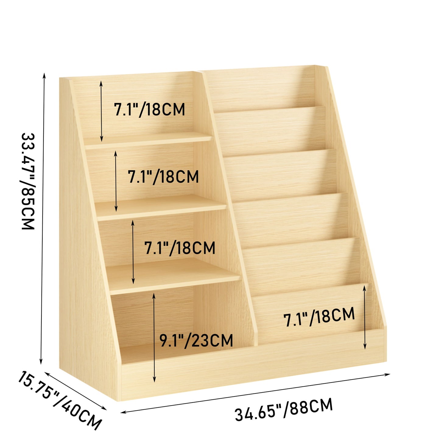 Bookshelf And Toy Storage Organizer, 4 Tier Bookcase With Display Stand For Playroom