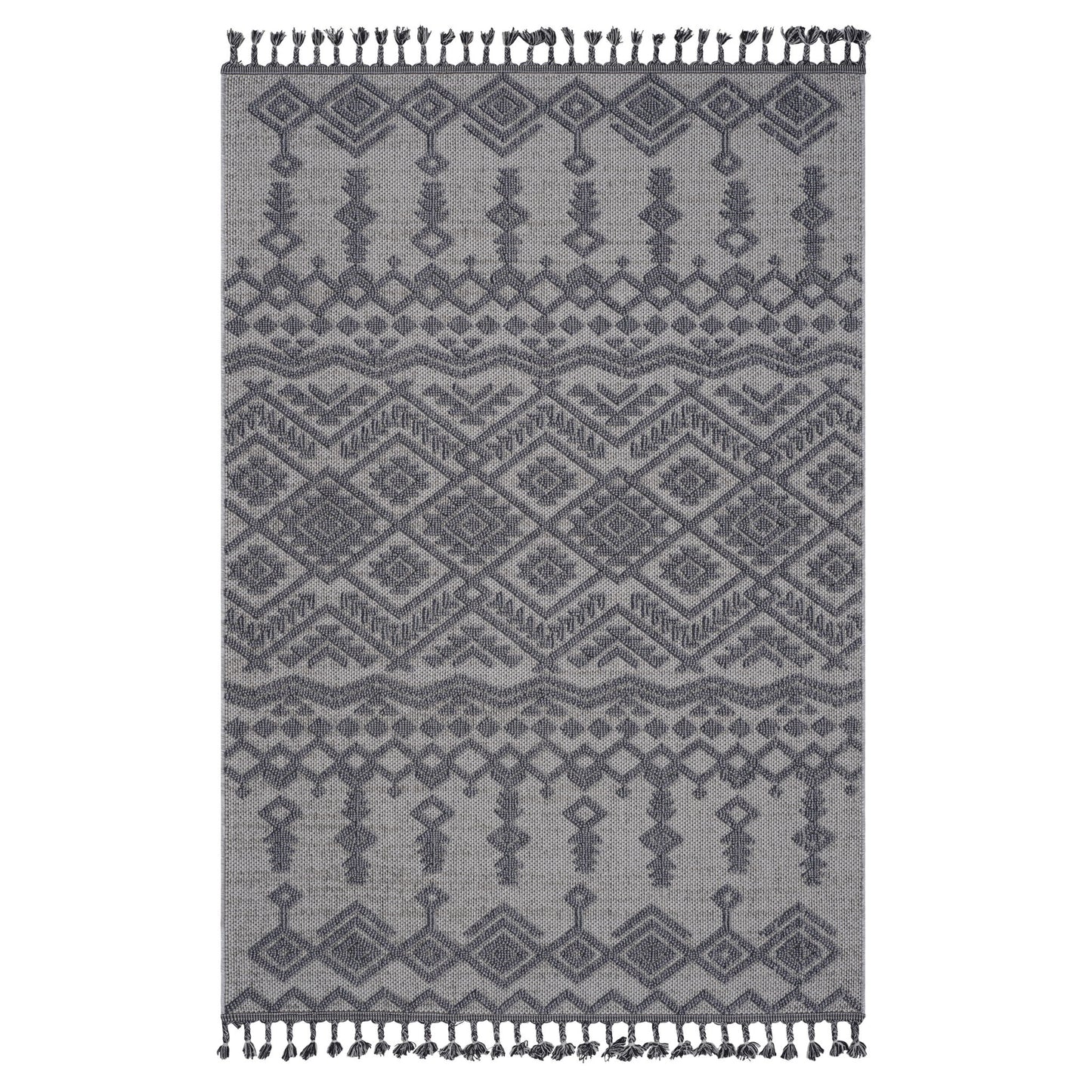 Guros - 6' X 9' Traditional Indoor / Outdoor Area Rug - White / Gray