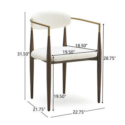 Modern Upholstered Dining Chair With Iron Frame