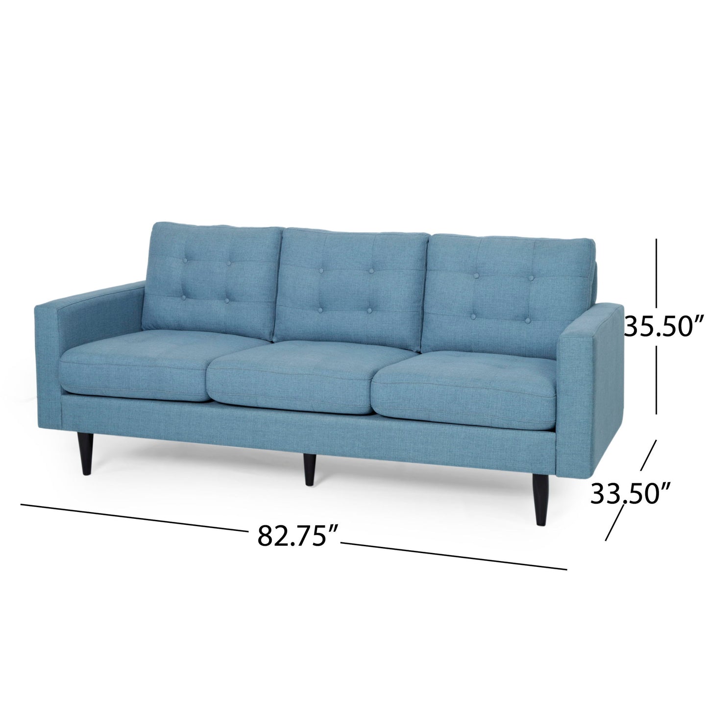 Jenny - Contemporary Tufted Fabric 3 Seater Sofa