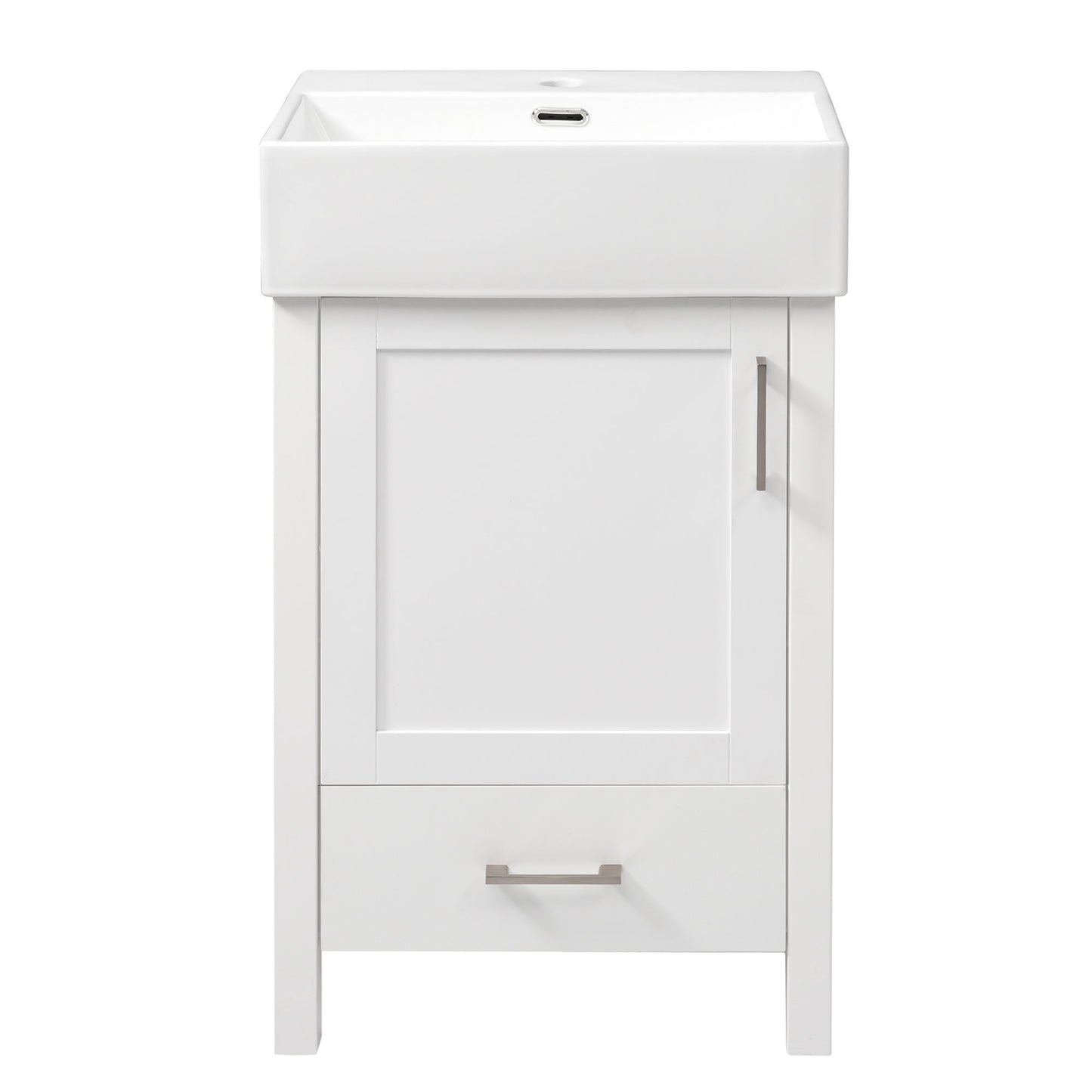 20.28" Bathroom Vanity With Sink & Storage - White