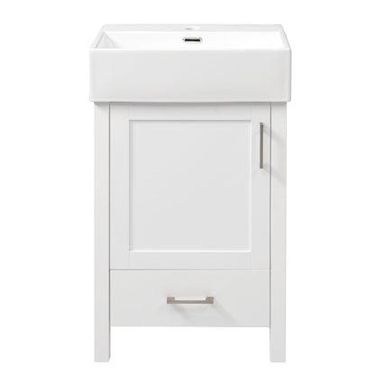 20.28" Bathroom Vanity With Sink & Storage - White
