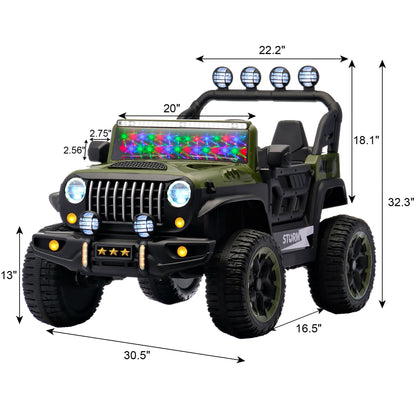 Electric Car With Remote Control, Colorful LED Lights, USB & MP3