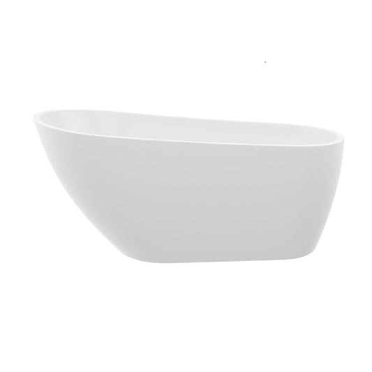 Contemporary Glossy Freestanding Bathtub With Overflow And Drain