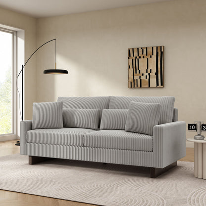 Modern Loveseat Sofa With 4 Pillows