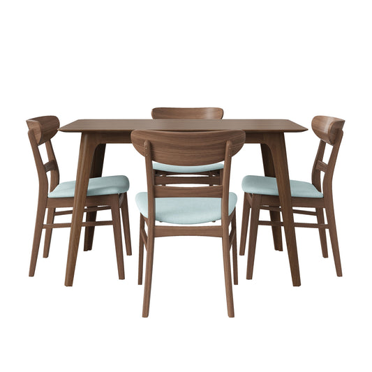 5 Piece Dining Set With Ergonomic Chairs