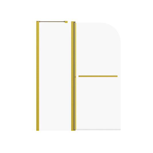 Frameless Folding Shower Doors For Bathtub With Pivot Tub Glass Door, 1 / 4" Tempered Glass