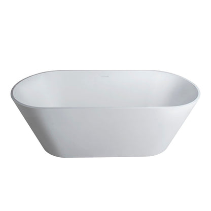 Solid Surface Soaking Freestanding Bathtub For Bathroom - Matte White