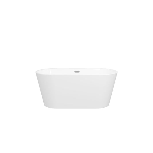 Freestanding Bathtub, Modern & Contemporary Design Soaking Tub With Toe-Tap Drain In And Classic Slotted Overflow