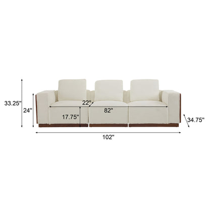 Chita - Sectional Sofa 3 Seater With Light Strip - Beige