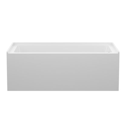 Alcove Soaking Bathtub With Skirt - Back - To - Wall Design - Glossy White