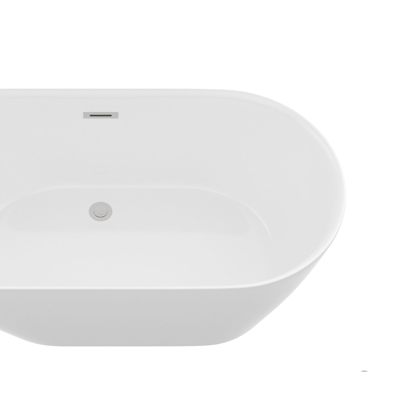 Glossy Freestanding Bathtub With Pop Up Drain