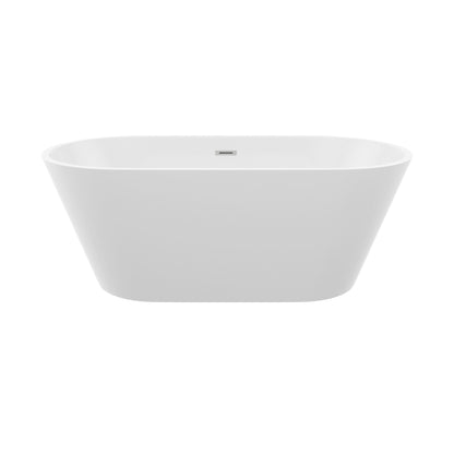 Gloss Freestanding Bathtub With Drain, Stand Alone Soaking Tub