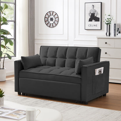 Modern Convertible Futon Loveseat With Sleeper Bed Function