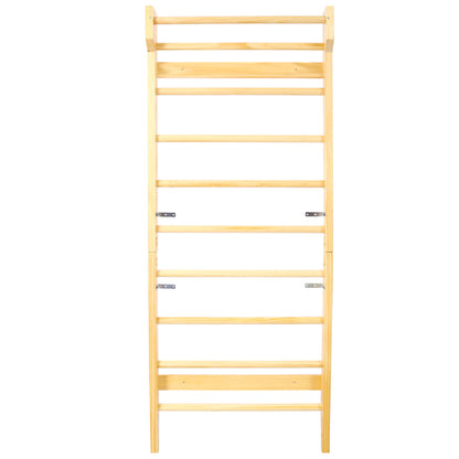 Swedish Ladder, Stall Bars Set For Physical Therapy & Gymnastics - Natural