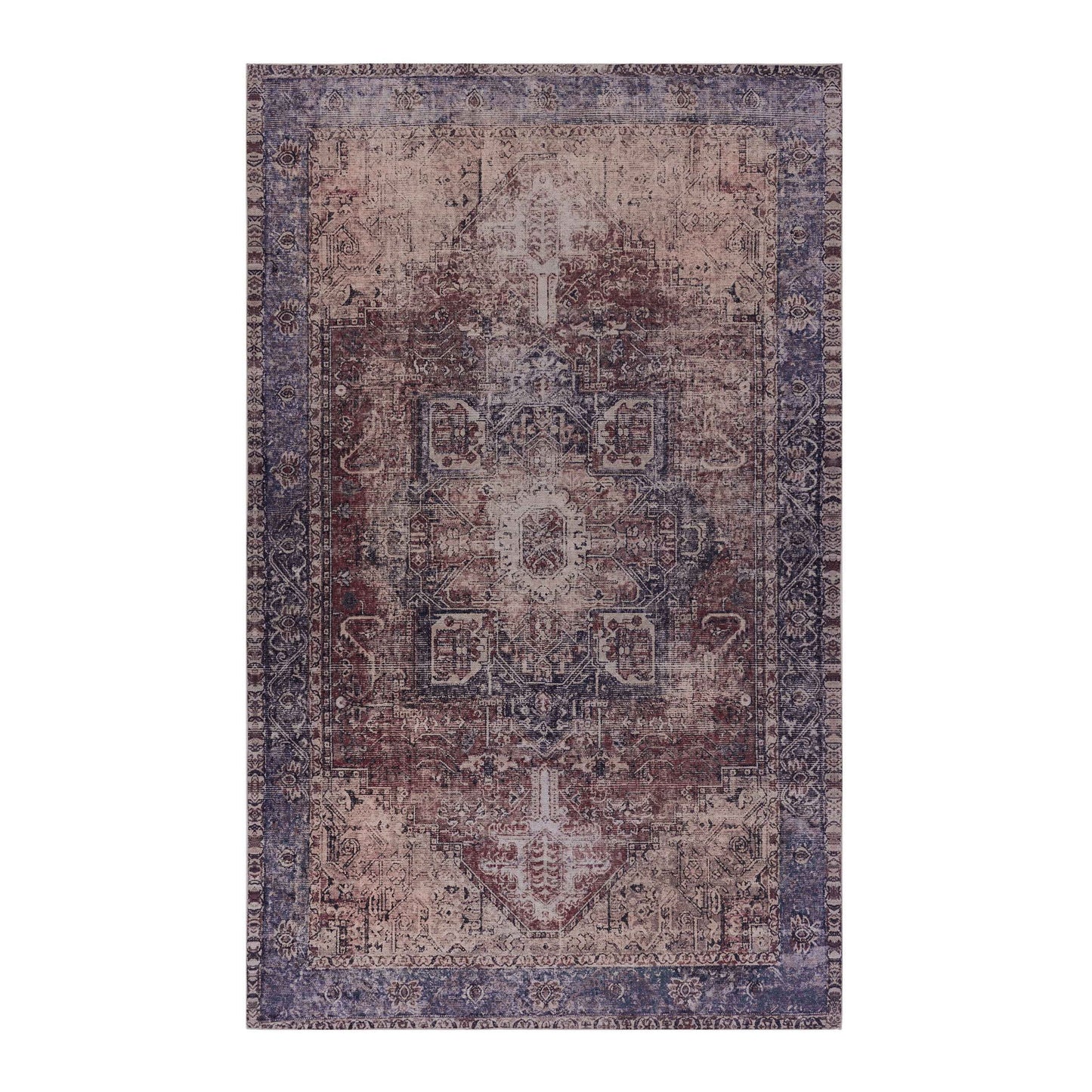 Maval - 8' X 10' Washable Area Rug - Burgundy