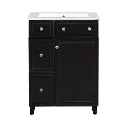 Bathroom Vanity Cabinet With Sink - Black