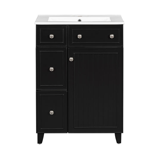 Bathroom Vanity Cabinet With Sink - Black