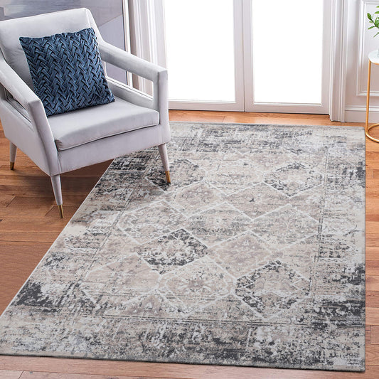 Payas - 5' X 7' Traditional Area Rug - Cream / Anthracite