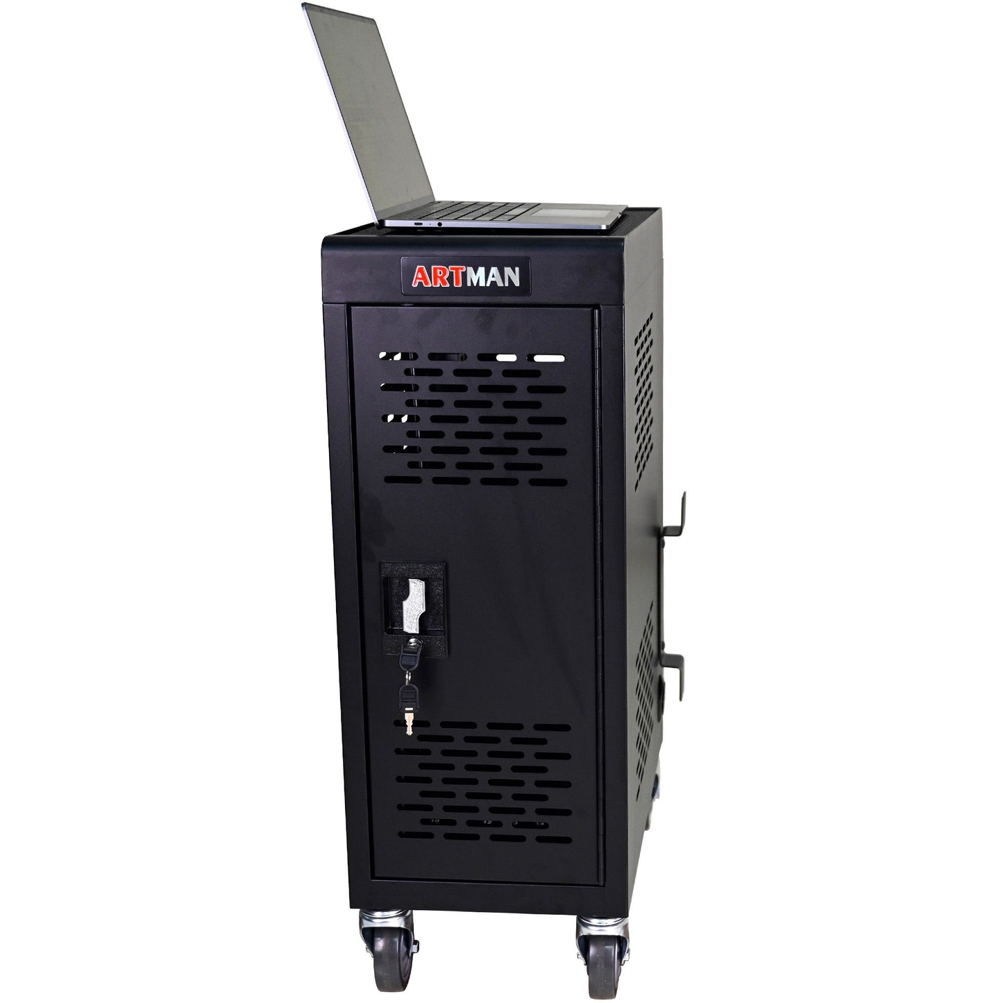 16 Bay Mobile School Charging Cart Station For Chromebook, Tablet And Laptop Computer With Power Strip Included
