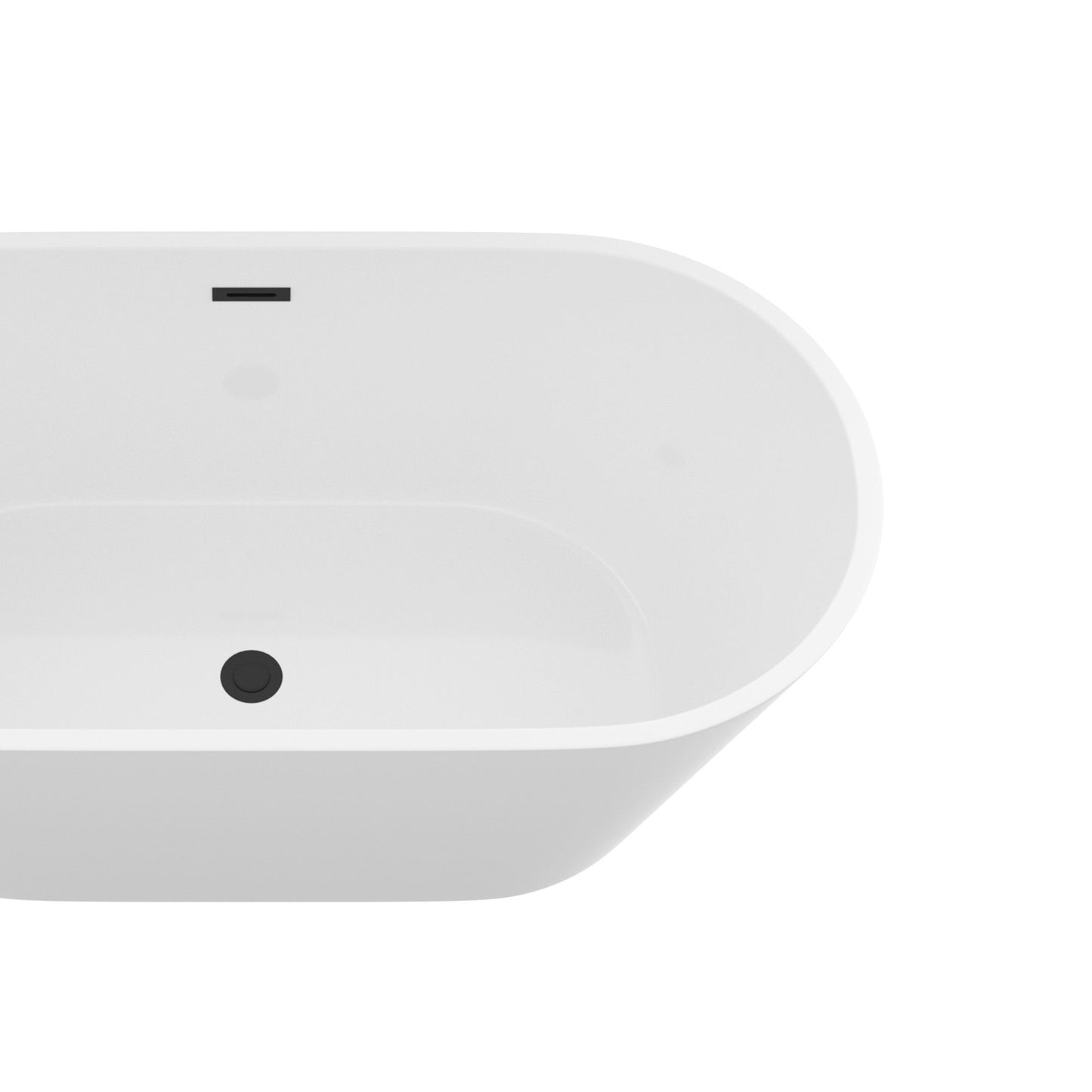 Gloss Freestanding Bathtub With Overflow & Pop Up Drain, Stand Alone Soaking Tub