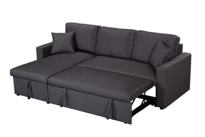 Paisley - Fabric Reversible Sleeper Sectional Sofa With Storage Chaise