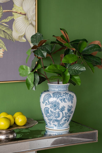 Rectangular Console Table With Elegant Floral Design And Mirrored - Silver Multi