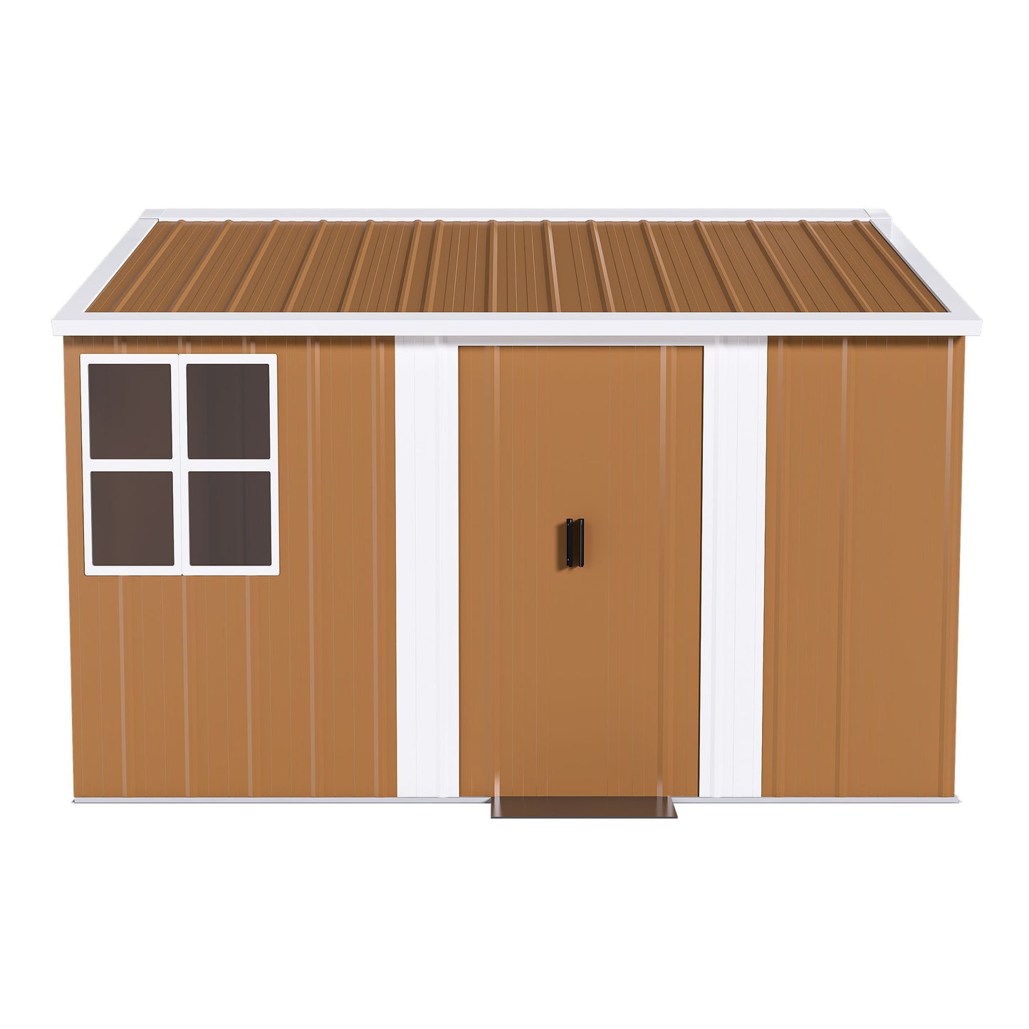 Heavy Duty Metal Storage Shed With Windows And Lockable Door, Weatherproof Outdoor Garden Shed