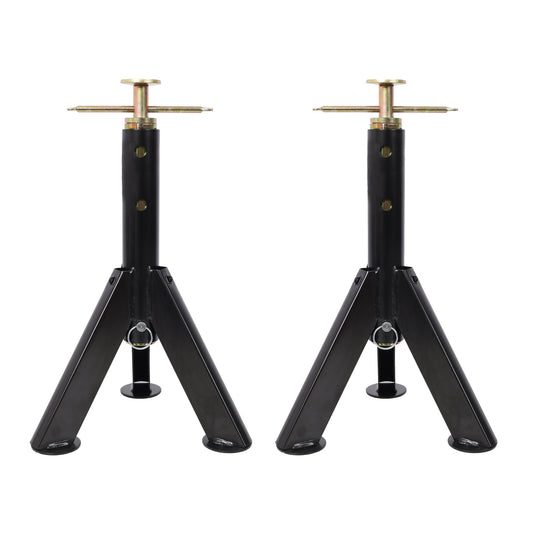 RV Adjustable Telescoping Stabilizer Jack Stand Supports Stabilizer, 16" To 30" (Set of 2) - Black