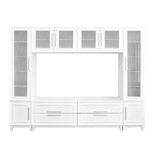 Wall Unit Modern Entertainment Center With Glass Doors