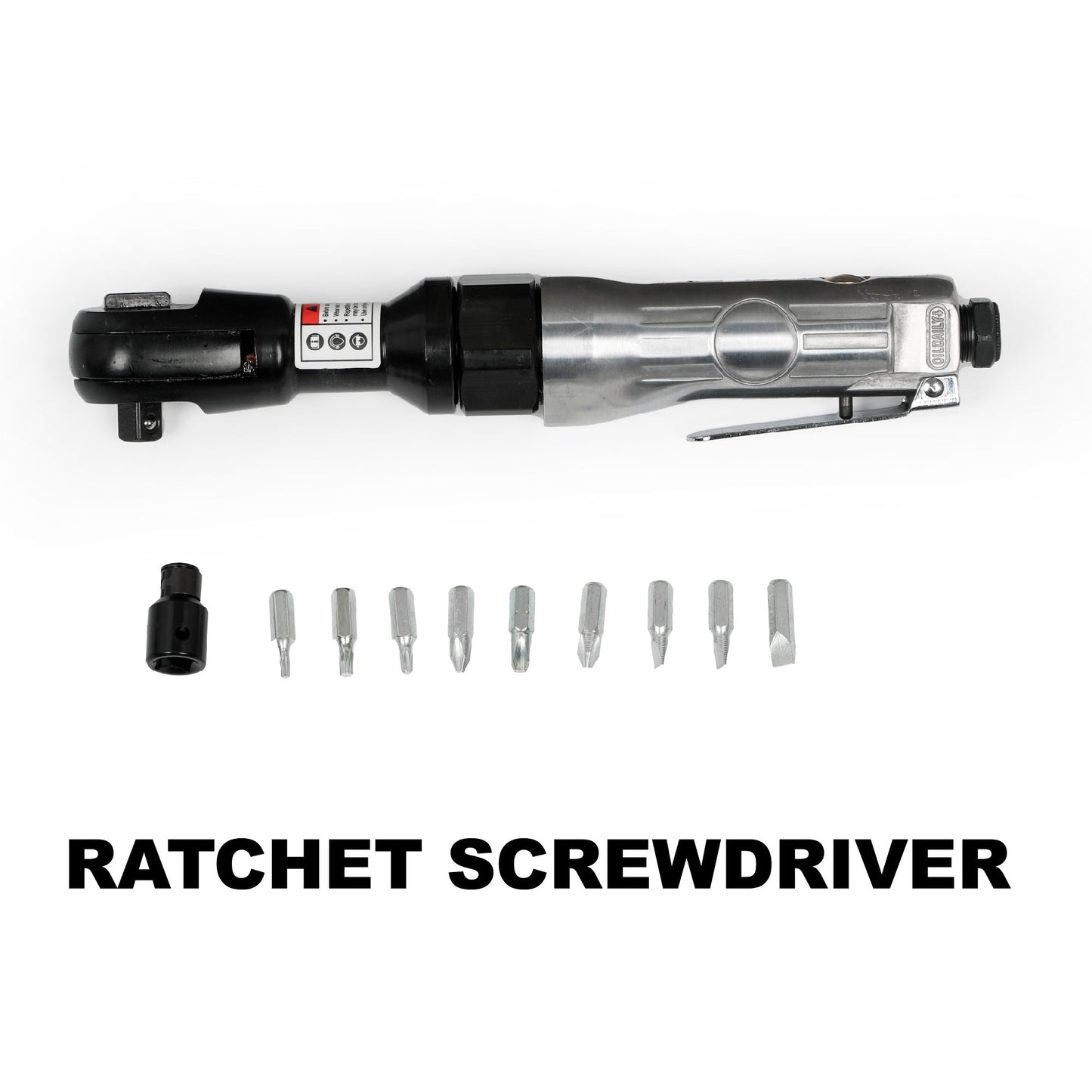 71 Piece Air Tool And Accessories Kit, Impact Wrench, Air Ratchet, Die Grinder, Aire Hammer, Hose Fittings, Storage Case - Black / Silver