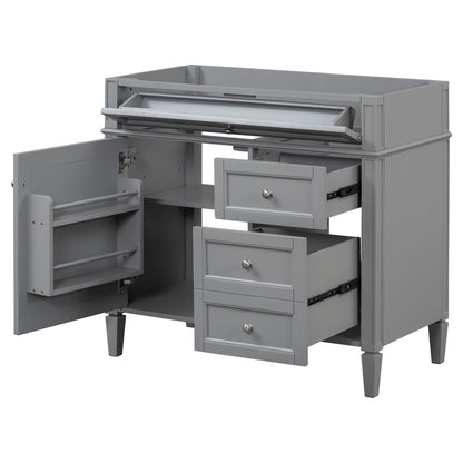 Bathroom Vanity Without Top Sink, Modern Bathroom Storage Cabinet With 2 Drawers And A Tip-Out Drawer