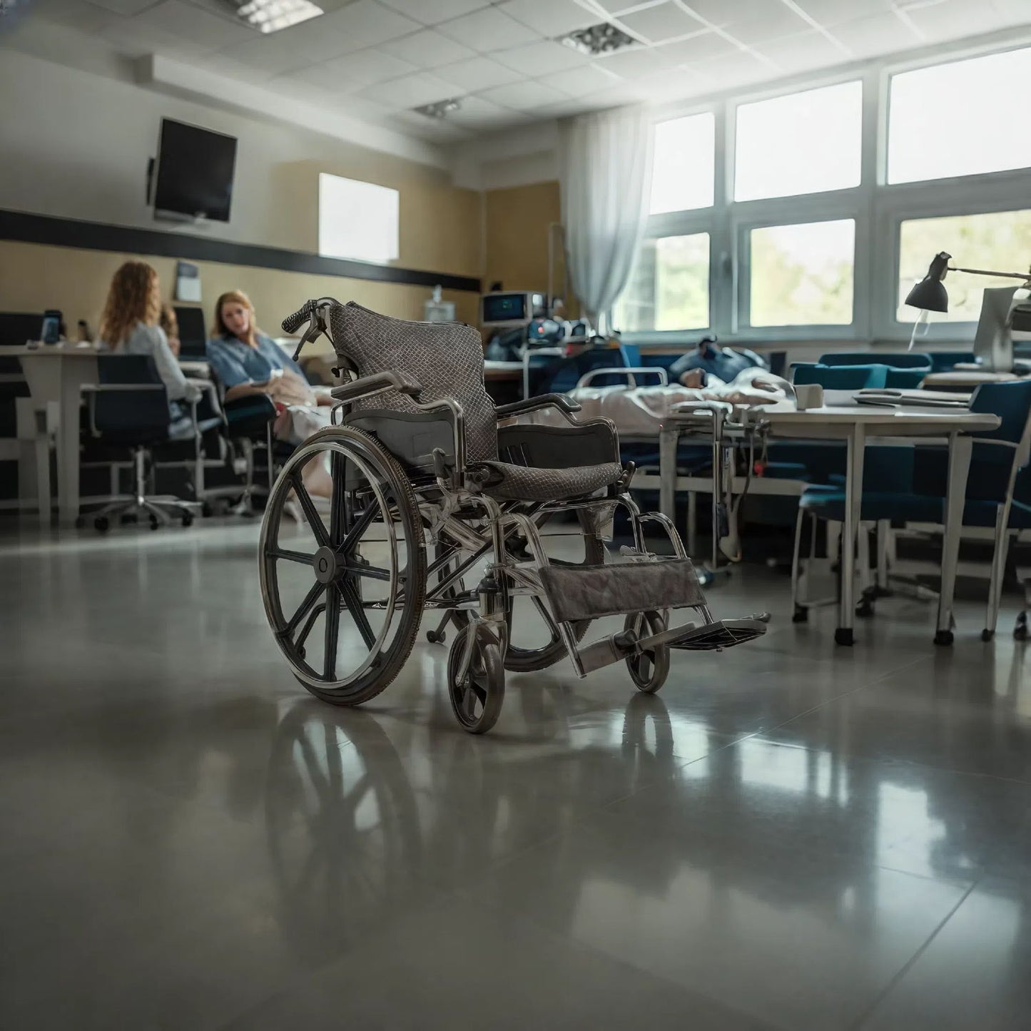 Lightweight Wheelchair Foldable For Adults, Manual Transport Chair With Double Brakes