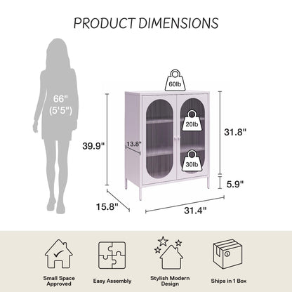 Luna - 2 Door Accent Cabinet With Fluted Glass