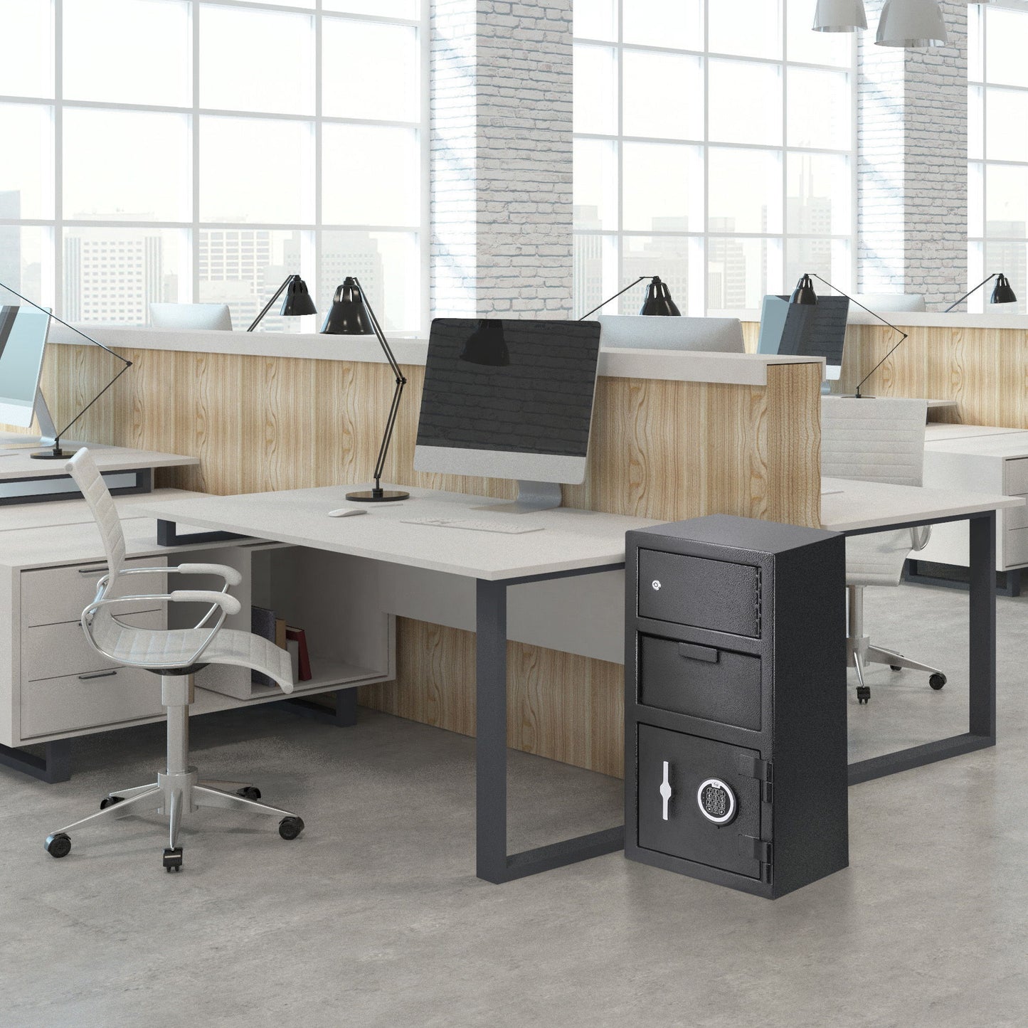 Large Locker Depository Safe With Digital Keypad 0 72 0 78 Cubic Ft - Black