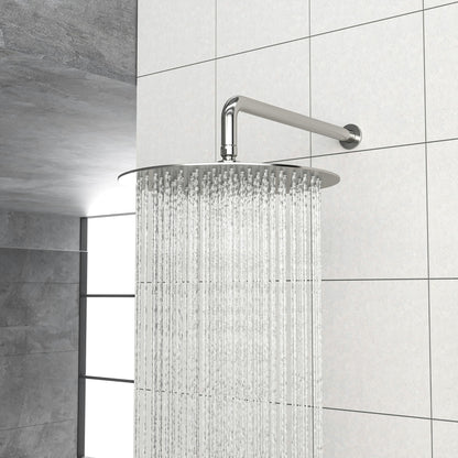 Dual Shower Head System With Rain Shower And Handheld, Wall Mounted, 10" Round Design - Brushed Nickel