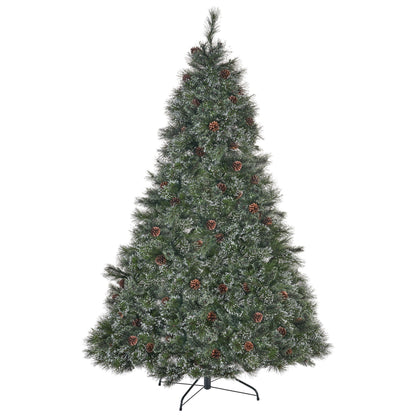 Cashmere And Snow Bristle Mixed Christmas Tree With Pine Cones - Green