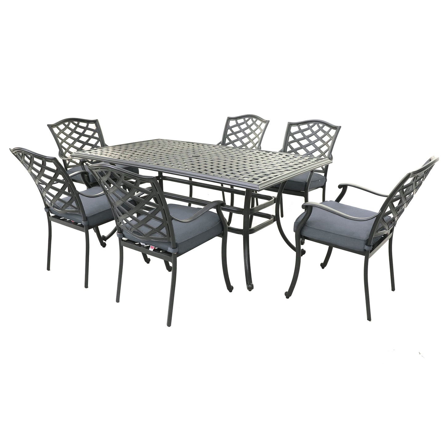 Rectangular Aluminum Dining Set & Cushions