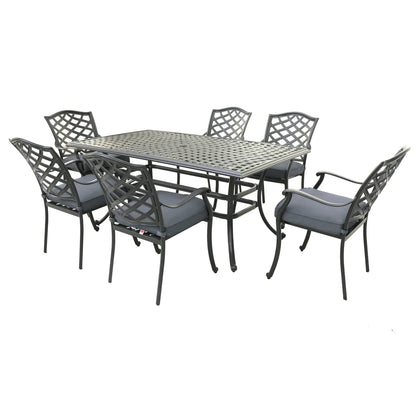 Rectangular Aluminum Dining Set & Cushions