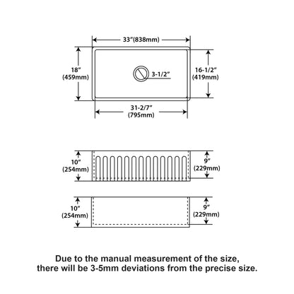 Sink - Apron-Front Reversible Single Bowl Kitchen Sink With Smooth And Ribbed Finishes - White
