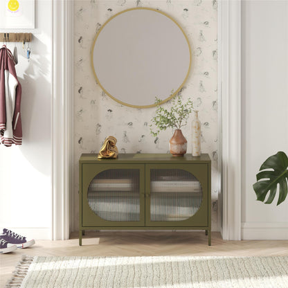 Luna - Wide 2 Door Accent Cabinet - Olive Green