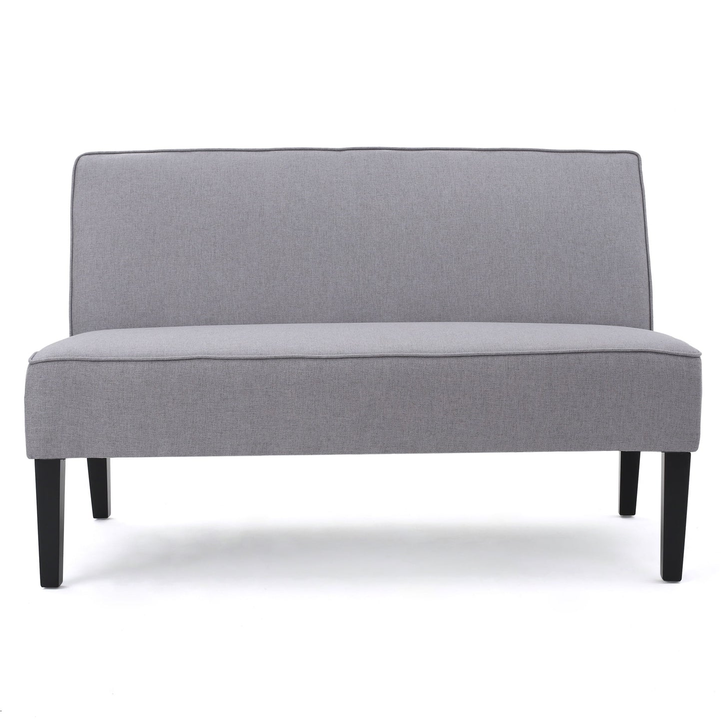 Contemporary Loveseat With Upholstered Fabric And Birch Wood Legs - Light Gray