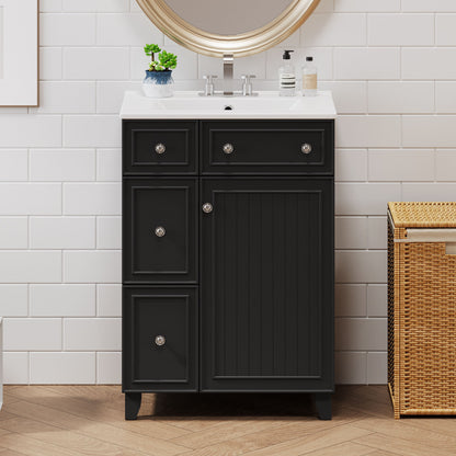 Bathroom Vanity Cabinet With Sink - Black